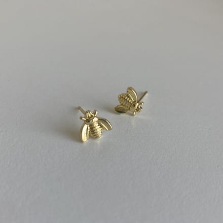 oorbellen gold plated - bij - dier - bee - ear party - klein - elegant