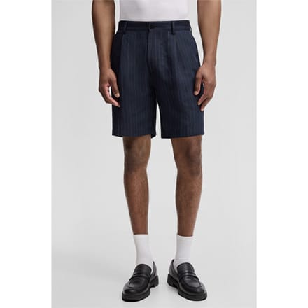 Chinoshorts Kelby met linnenaandeel, marineblauw gestreept
