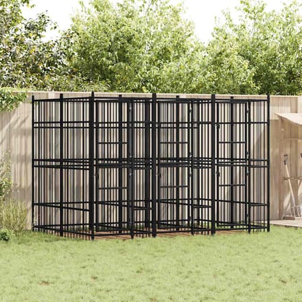 vidaXL - Hondenkennel - 5,53 - m² - staal