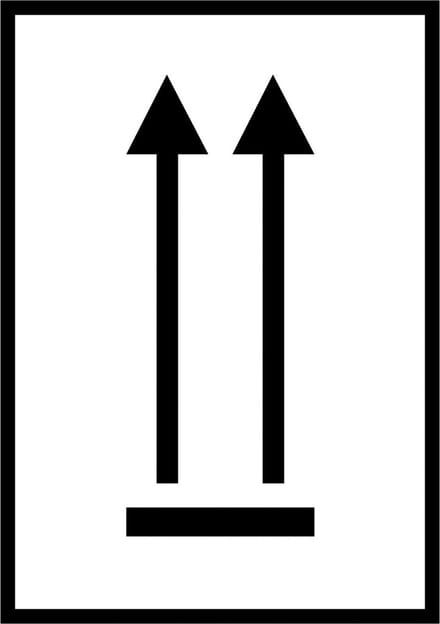 Rechtop houden sticker, zwart wit 148 x 210 mm