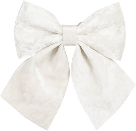 House of Seasons Kerst strik ornament - wit - 20 x 24 cm - polyester fluweel - kerststrik