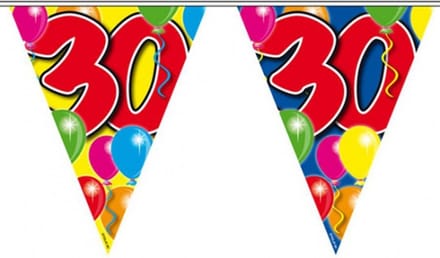 Leeftijd vlaggenlijn 30 jaar - 10 meter - feestartikelen - verjaardag