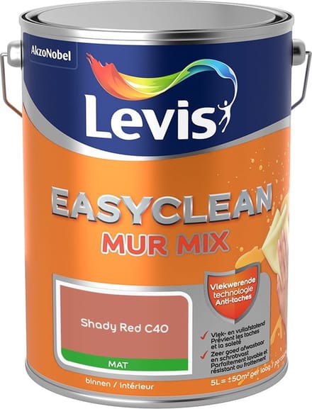 Levis - Easyclean Mur Mat Mix - Shady Red C40 - Mengverf - 5 L