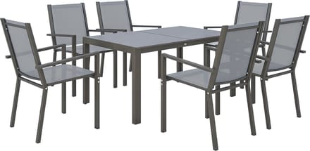 Outsunny Terraseetset - Staal - 150x90x73cm - Donkergrijs