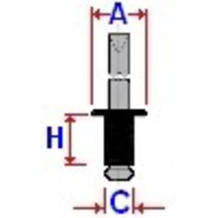Klinknagel ROMIX C60691, 10 Stuk
