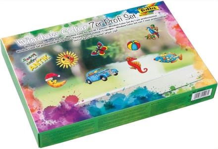 Raamkleur Set - Knutselverf - Creatief Decoreren - Antieke Effecten - 7 Delig - Veelkleurig