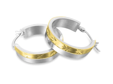 Amanto Oorbellen Diaz - 316L Staal PVD - Duo Kleur - ∅20mm - 5mm