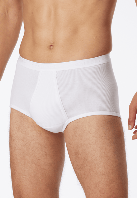 SCHIESSER Original Classics hoge slip (1-pack) - Doppelripp met gulp - wit