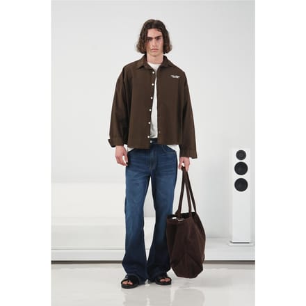 Heren Oversized Korte Katoenen Poplin Shirt