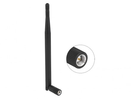Delock LPWAN 863 MHz - 928 MHz Antenna SMA plug 1.64 dBi omnidirectional with tilt joint black