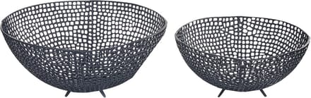 KRUKUT - Decoratieve schalen set van 2 - Zwart - Aluminium