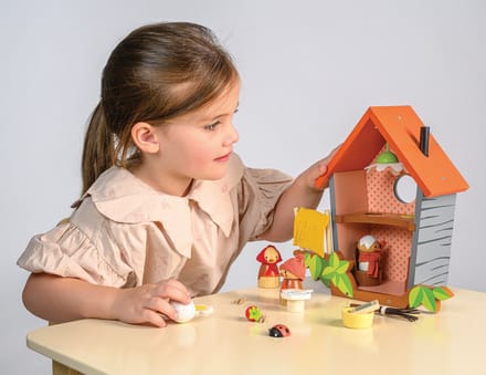 Tender Leaf houten speelgoed Roodborstje nestkast educatief spel.