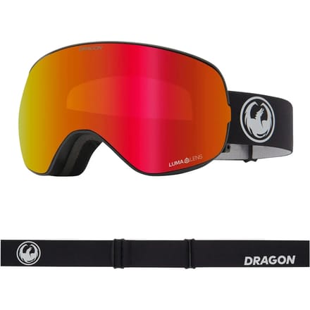 Dragon Alliance X2S Skibril - Nouveau Black/Red Ionized & Light Rose