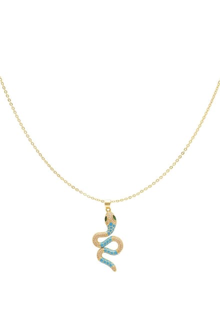 Ketting - gedetailleerde slang - Blue & Gold Koper- Yehwang