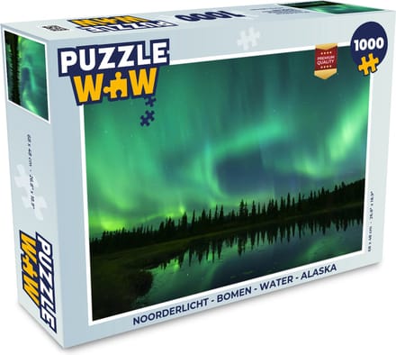 Puzzel Noorderlicht - Bomen - Water - Alaska - Legpuzzel - Puzzel 1000 stukjes volwassenen