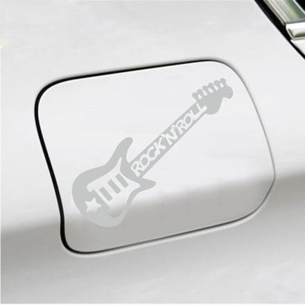 Bumpersticker - Gitaar Rock N Roll - 10,4 X 14,8 - Licht Grijs
