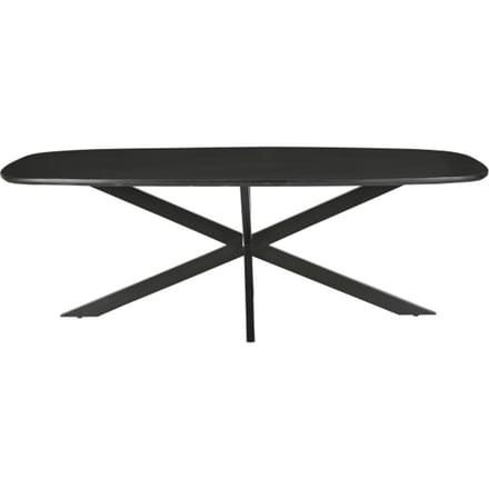 Eetkamertafel Jesper Danish Oval Black 230 cm - mangohout / gecoat staal - Zwart