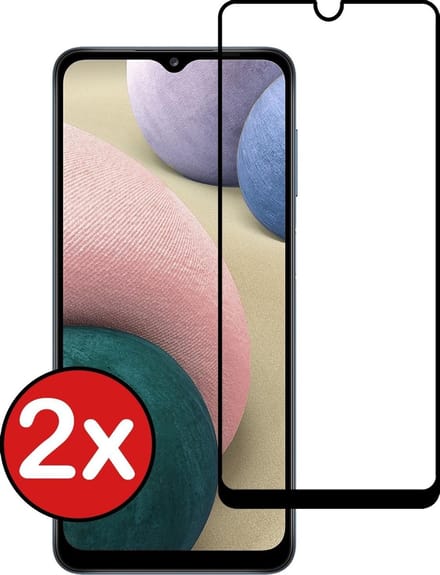 Screenprotector - 2 Stuks - Geschikt voor Samsung Galaxy A12 - Full Cover - Beschermglas - Gehard Glas - Tempered Glass - Screen Protector