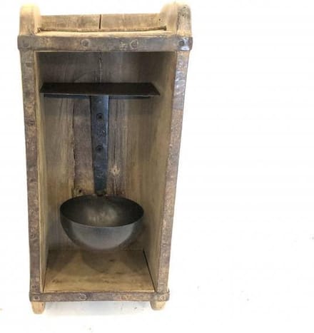 theelicht steenmal ijzeren lepel landelijk stoer