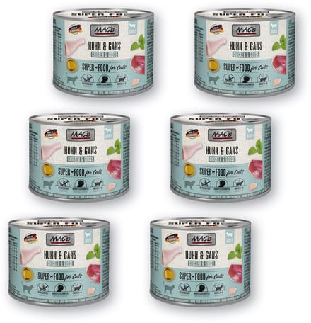 MAC's Natvoer Blik 98,7% Kip & Gans 6 x 200g