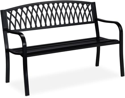 tuinbank - 2 persoons - 87 x 127 x 60 cm - metaal - zwart