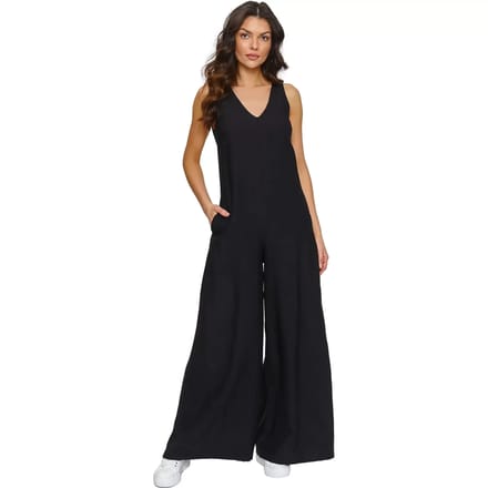 V-hals jumpsuit dames Makadamia