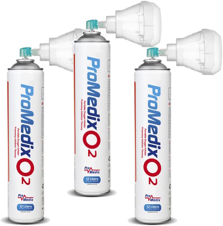 Promedix PR-994 - Set van 3 stuks Draagbare zuurstofinhalator in een blik 99,4% O2 12L