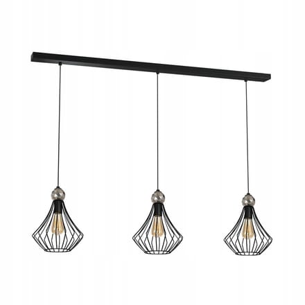 Rustieke Hanglamp Jewel Zwart 3xE27
