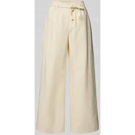 wide fit broek van katoenmix