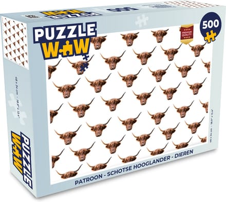 Puzzel Patroon - Schotse hooglander - Dieren - Legpuzzel - Puzzel 500 stukjes