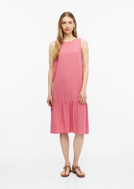 Mouwloze Geprinte Viscose Jurk met Rimpeling Dames s.Oliver
