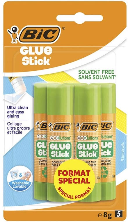 Set van 5 Eco Vriendelijke Lijmstiften, 8 gram per stuk