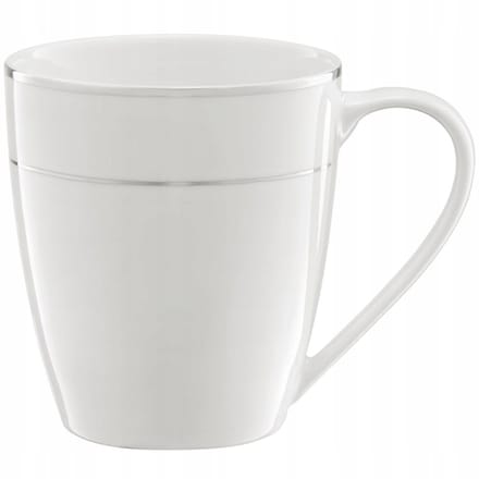 Ambition Aura Serie - Porseleinen Mok - 330 ml - Wit - Zilveren Accent
