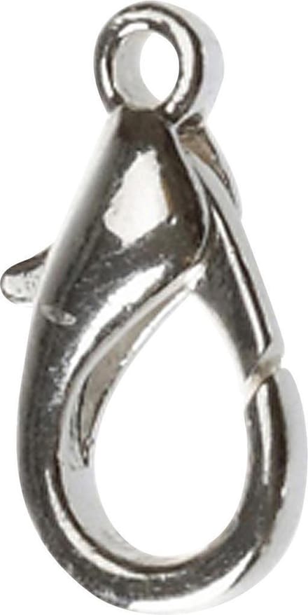 Karabijnhaken, L: 18 mm, verzilverd, 4 stuk/ 1 doos