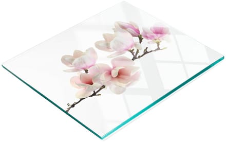 Decoratieve glazen snijplank met magnolia-afbeeldingen, 60x52 cm
