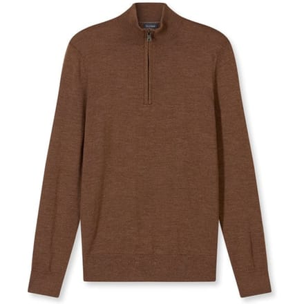 OLYMP modern fit half zip trui wol - korte rits - bruin