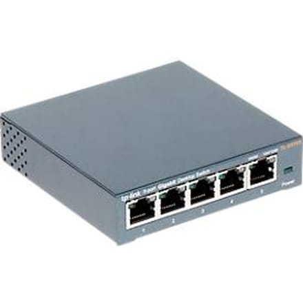 Netwerkswitch TP-Link TL-SG105, 5 x RJ45 poorten, 10/100/1000 Mbit/s, duplex modus, auto tuning, flow control, B 99.8 x D 98 x H 25 mm