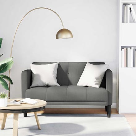 vidaXL - Loveseat - Bank - Donkergrijs - 111 - cm - Stof