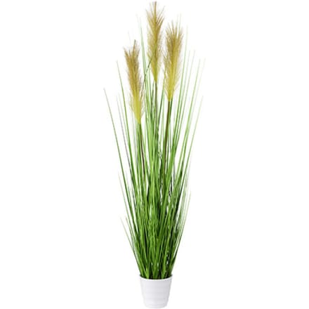 Kopu® Kunstplant Pampusgras 95 cm - 3 pluimen - in witte pot