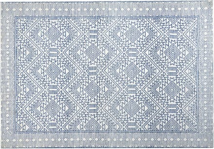 KAWAS - Vloerkleed - Blauw/Wit - 160 x 230 cm - Polyester
