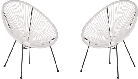 ACAPULCO II - Tuinstoel set van 2 - Wit - PE rotan