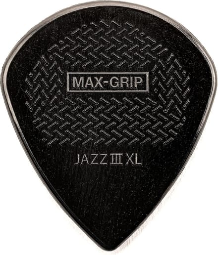 Jim Dunlop 581PXLS Jazz III XL Max Grip Black Stiffo Plectrum 1.38 mm 6-pack