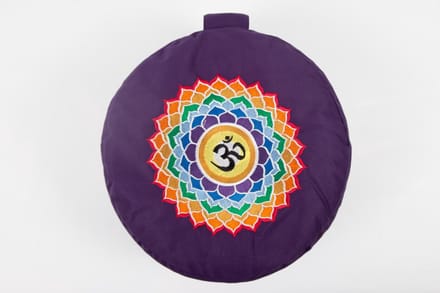 Om Namaste Ronde Meditatiekussen Chakra Collection - Paars 7e Chakra