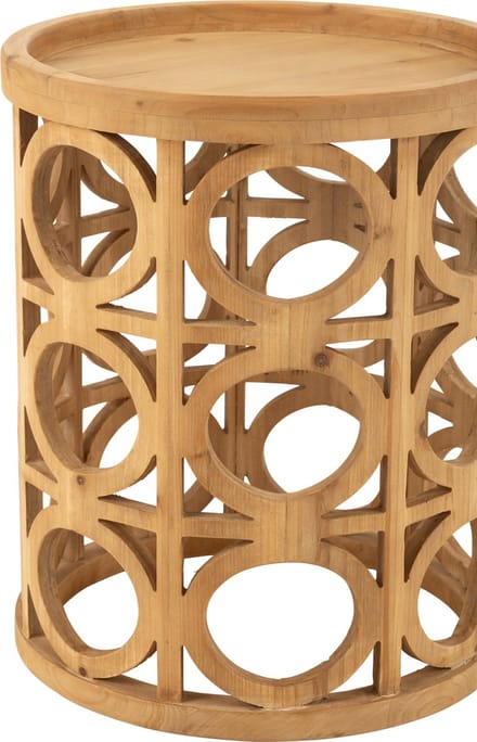 J-Line bijzettafel Gekerfd - hout - naturel