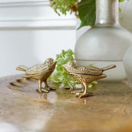 LOBERON Siervogel set van 2 Fairydell antiekmessing