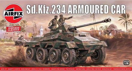 Airfix Modelbouwpakket Militaire voertuigen - 01311V SDKFz.234 Armoured Car Plastic - 1:76 - Modelbouw