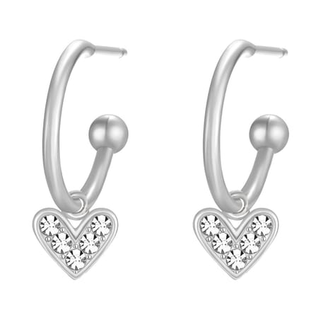 Oorbellen Hart - RVS - 12x20 mm - Zilverkleurig – valentijn – cadeau