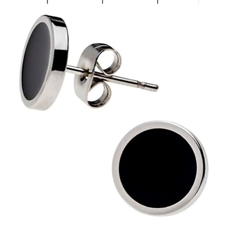 CS Joy - Ronde oorbellen - Chirurgisch staal - 10 mm - zwart