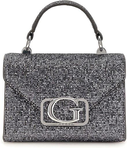 GUESS Avondtas Schoudertas Zalina Mini Top Handle Flap Pewter Zilverkleurig