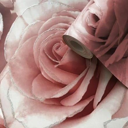 Rozen behang met glitter j28753